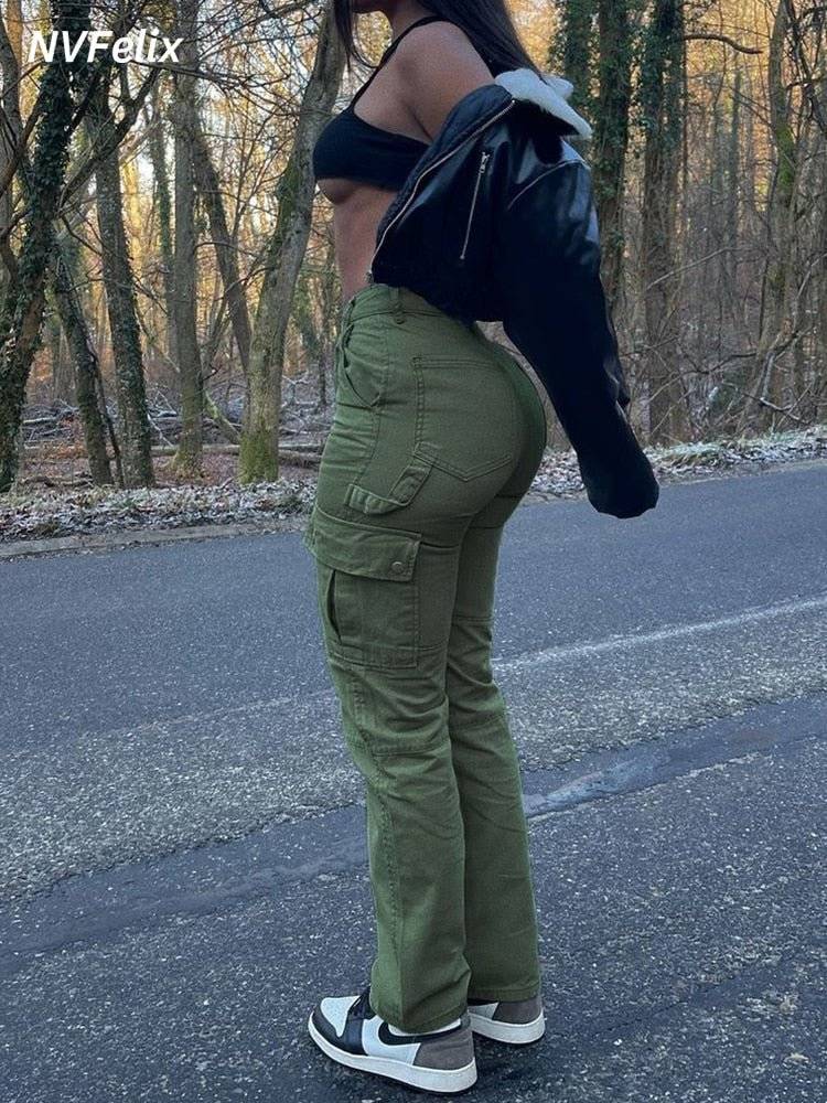 High Waist Cargo Pants Stylish - Lifestyle Haven
