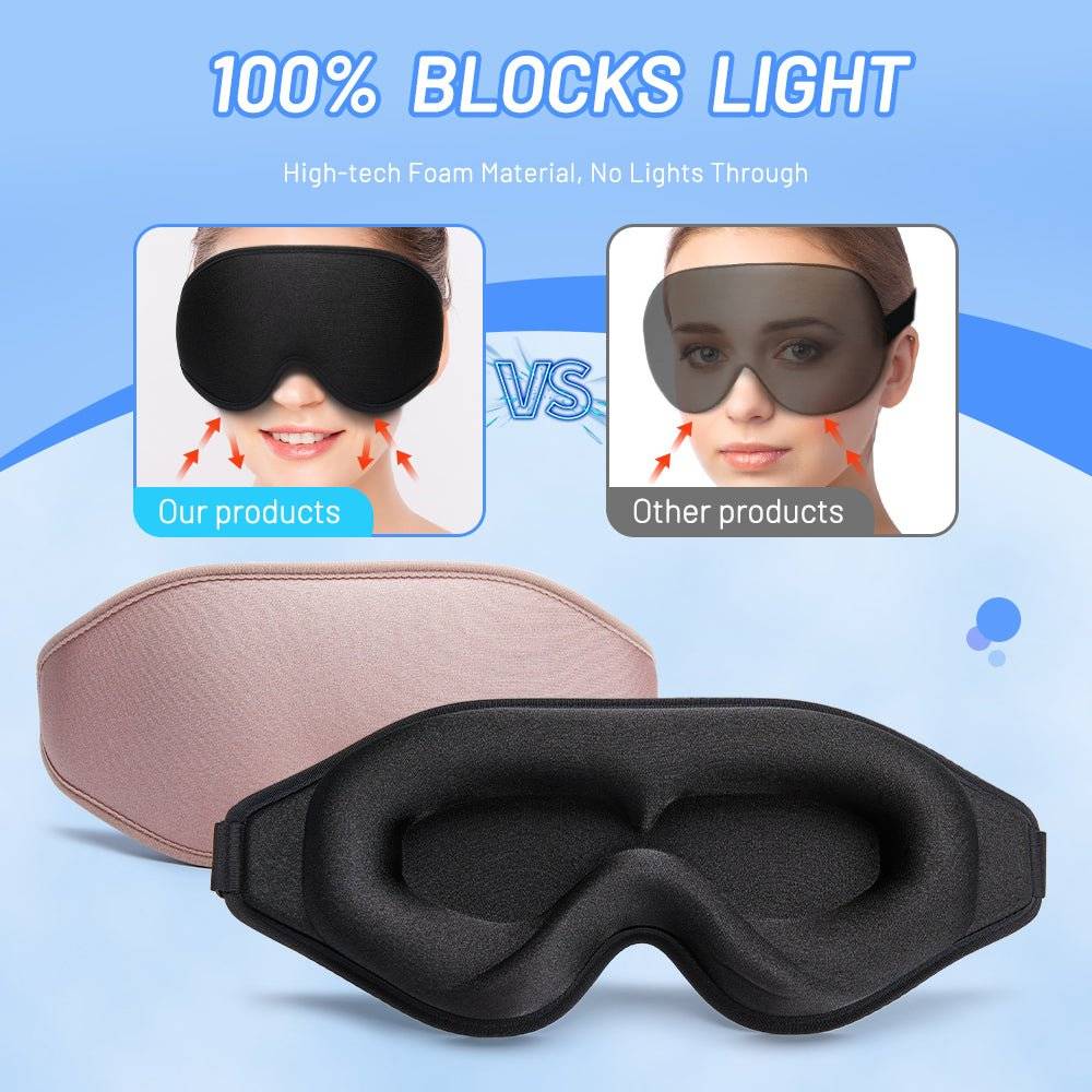 3D Natural Memory Foam Sleep Mask for Comfort - Lifestyle Haven