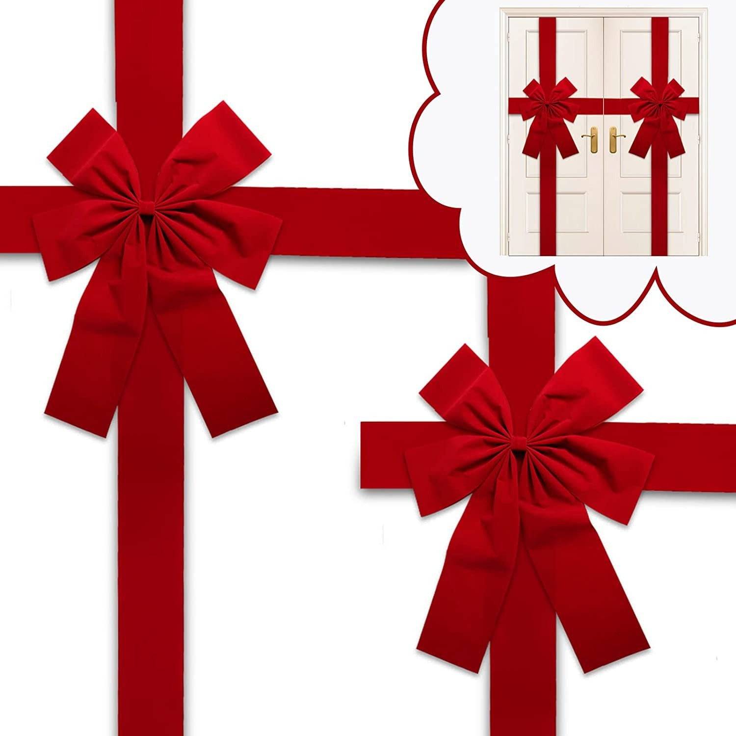 Christmas Door Hanging Bow Ribbon - Lifestyle Haven