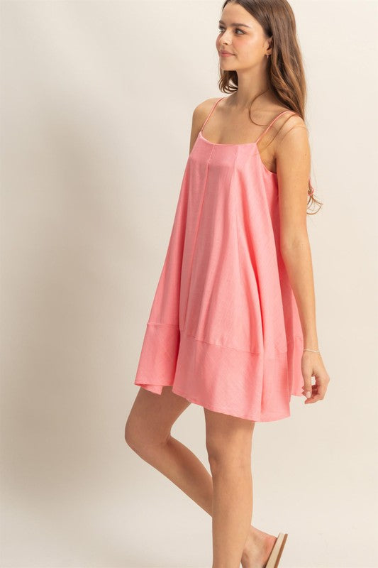 A-Line Flowy Mini Cami Dress with Pockets –Casual & Chic Spaghetti Strap Dress with Functional Pockets for a Relaxed Summer Look by Stevvex