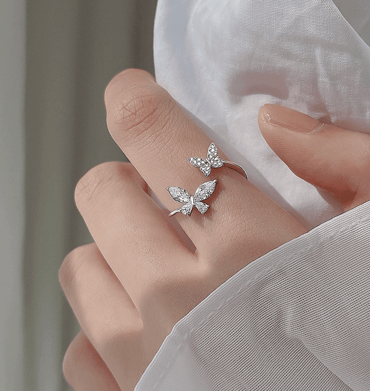 S925 Sterling Silver Butterfly Ring for Women - Lifestyle Haven