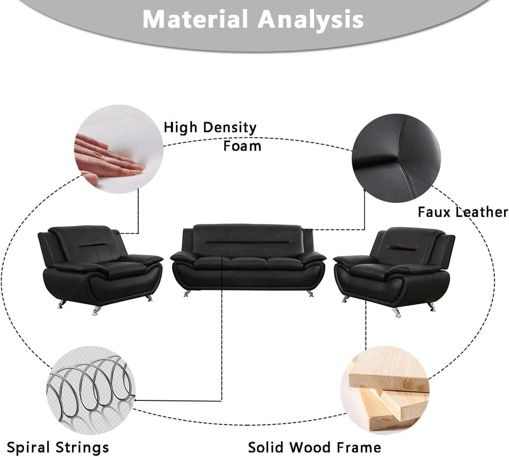 Leather Couches for Living Room Sofa and Loveseat Set