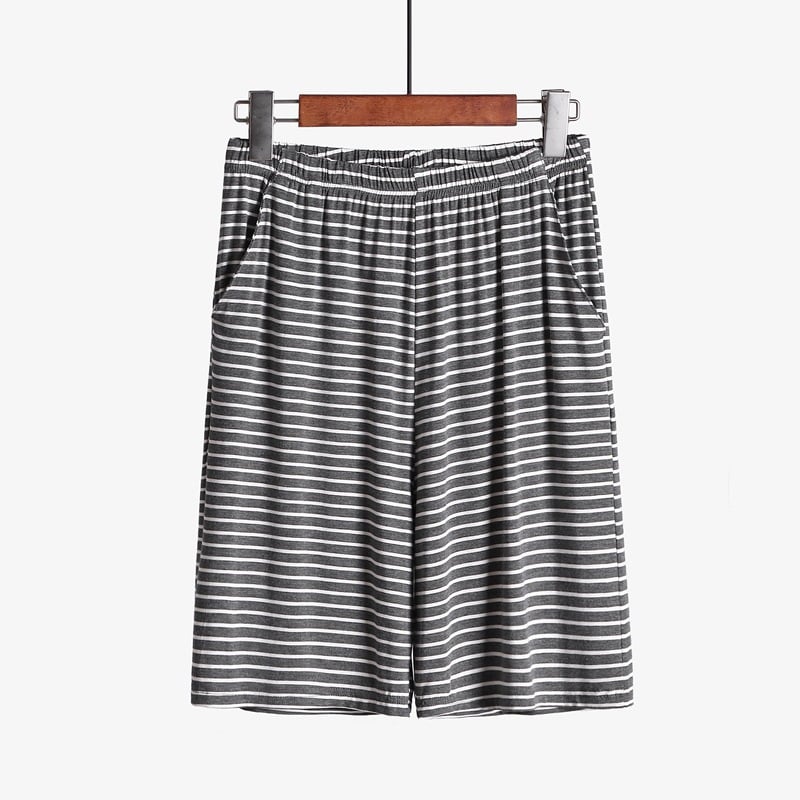 Plus Size Striped Loose Fitting Loungewear Shorts - Lifestyle Haven