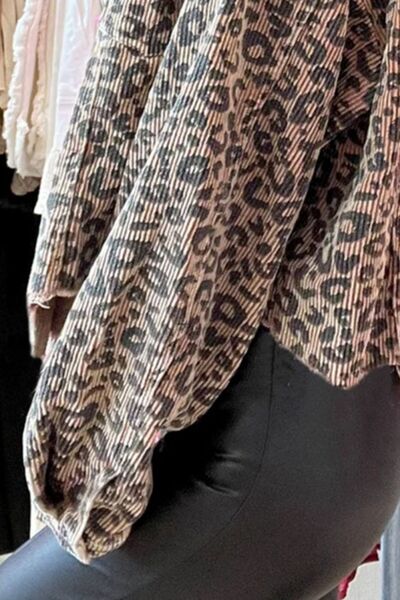Lightweight Leopard Button Down Long Sleeve Jacket Bold & Trendy Luxury Print Outerwear by Stevvex