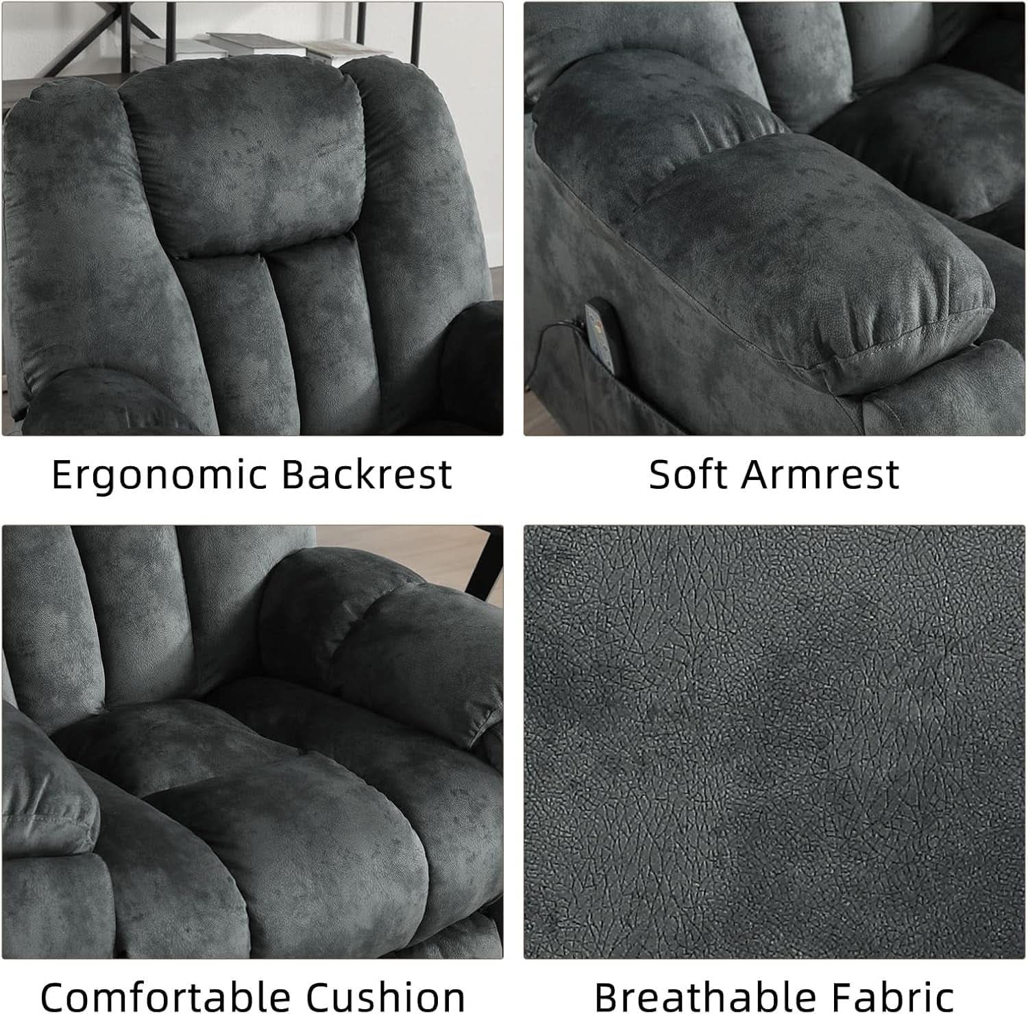 Extra Wide Loveseat Recliner Sofa with Cup Holders