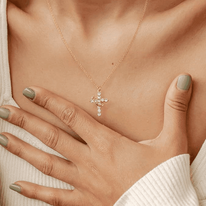Crown Cross Necklace - Lifestyle Haven