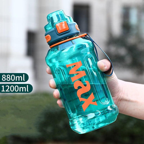 1.2 Liter Large Capacity Sport Water Bottle with Rope Durable Portable Gym Fitness Outdoor Drinking Plastic Bottles Eco-Friendly Plastic Cup Men's high Temperature Resistant Large Capacity Outdoor Portable Water Bottle Sports Fitness Water Bottle by Stevvex