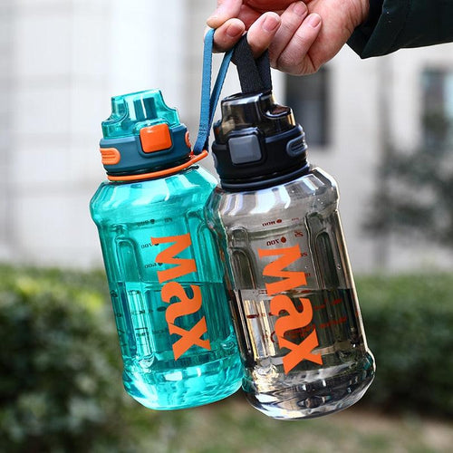 1.2 Liter Large Capacity Sport Water Bottle with Rope Durable Portable Gym Fitness Outdoor Drinking Plastic Bottles Eco-Friendly Plastic Cup Men's high Temperature Resistant Large Capacity Outdoor Portable Water Bottle Sports Fitness Water Bottle by Stevvex