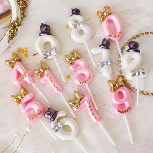1 Pcs Number 0-9 Birthday Candle Number One Birthday Gold Number Candles Party Celebration Baby Showers Happy Birthday Cake Candles for Kids Adult Wedding/ Party Crown Candle Cake Decoration Tools by Stevvex