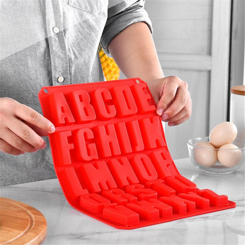 1 Pcs Silicone Large Alphabet Ice Chocolate Letter Mould Stencil Cake Jelly Cupcake Baking Mold Ice Tray Cookie Mold 26 Large Letters Silicone Mold Alphabet Mold Chocolate Mold Biscuit Ice Cube Tray by Stevvex