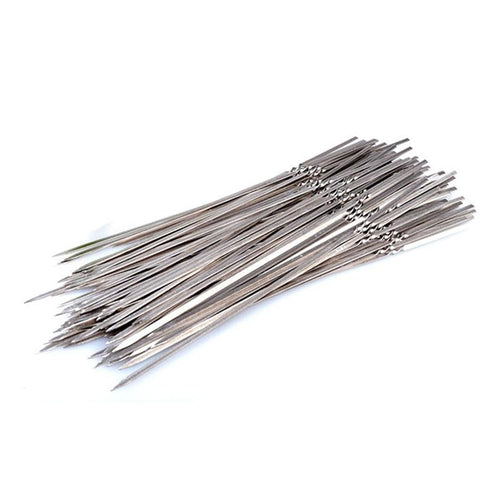 10-20Pcs Stainless Steel Barbecue Skewer Reusable BBQ Skewers Kebab Iron Stick For Outdoor Camping Picnic Tools Cooking Tools Stainless Steel Barbecue Skewers Durable and Reusable Metal Skewers by Stevvex