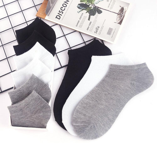 10 Pairs Breathable No Show Sports Socks Solid Color Boat Socks Comfortable Cotton Ankle Socks For Men And Women by Stevvex