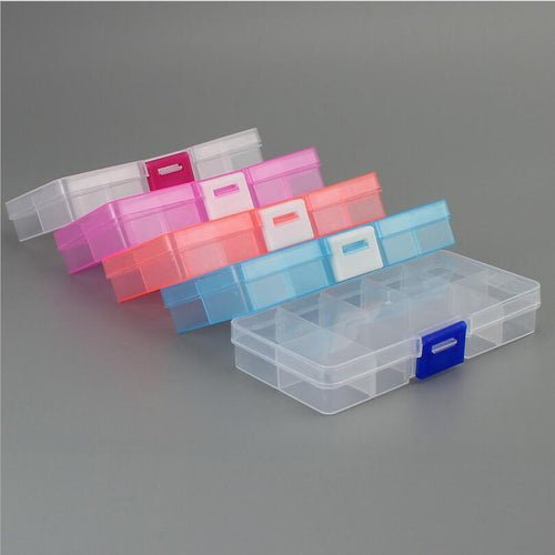 10 Slots Adjustable Plastic Jewelry Box Storage Case Craft Jewelry Organizer Beads Jewelry Making Jewelry Organizer Adjustable Storage Box Plastic Compartments Organizer for Jewelry by Stevvex