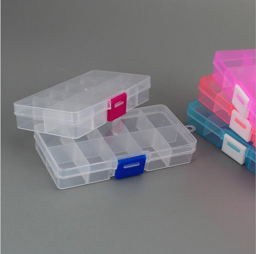 10 Slots Adjustable Plastic Jewelry Box Storage Case Craft Jewelry Organizer Beads Jewelry Making Jewelry Organizer Adjustable Storage Box Plastic Compartments Organizer for Jewelry by Stevvex