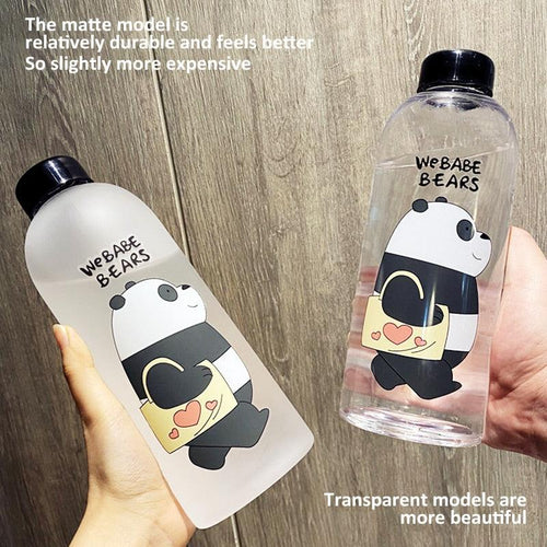 1000ml Water Bottles Cute Panda Bear Cup With Straw Transparent Cartoon Water Bottle Drinkware Frosted Cup Leak-proof Plastic Straw Cartoon Frosted Leak Proof Panda Bear Pattern Transparent Water Cup Sports Drink Water Bottle by Stevvex