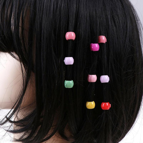 100pcs Hair Braids Maker Beads Headwear Cute Candy Colors Plastic Hairpins Hair Claw Clips For Women Gorgeous Hair Accessories For Women by Stevvex