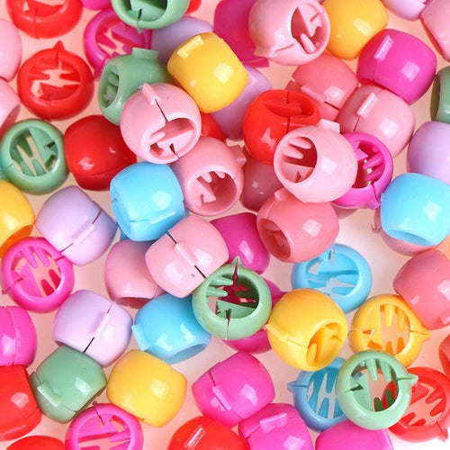 100pcs Hair Braids Maker Beads Headwear Cute Candy Colors Plastic Hairpins Hair Claw Clips For Women Gorgeous Hair Accessories For Women by Stevvex