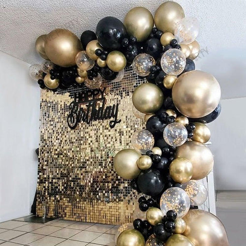101pcs Gold Black Balloons Garland Arch Kit For Graduations Party Wedding Birthday Christmas Party Decoration For Birthday Wedding and Aniversaly by Stevvex