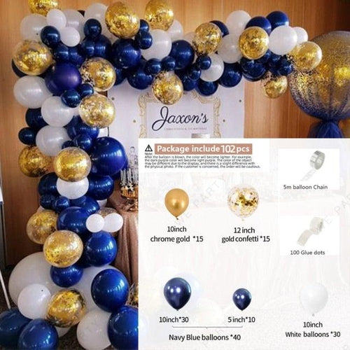 102pcs New Retro Color Navy Blue Birthday Ballons Arch Garland Kit For Baby Shower Wedding Party For Decoration Ballons for Wedding Birthday And Party by Stevvex