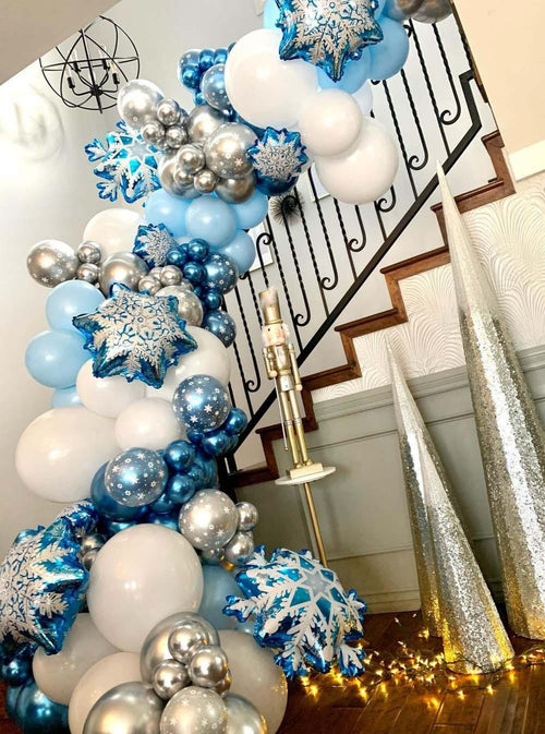 104pcs Snowflake Ice Snow Metal Balloon For Birthday Party Decor Baby Showers Winter Themed Balloons For Party Wedding and Birthday Boy Party Ballons by Stevvex