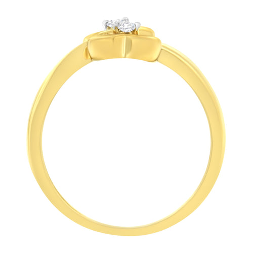 14KT Yellow Gold Dual Heart Diamond Ring for Love