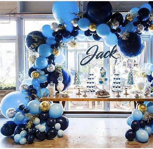106pcs New Retro Blue Balloon Garland Arch Kit Confetti Balloons For Baby Shower Wedding Birthday Party Anniversary Ballon Decoration Shower Party by Stevvex