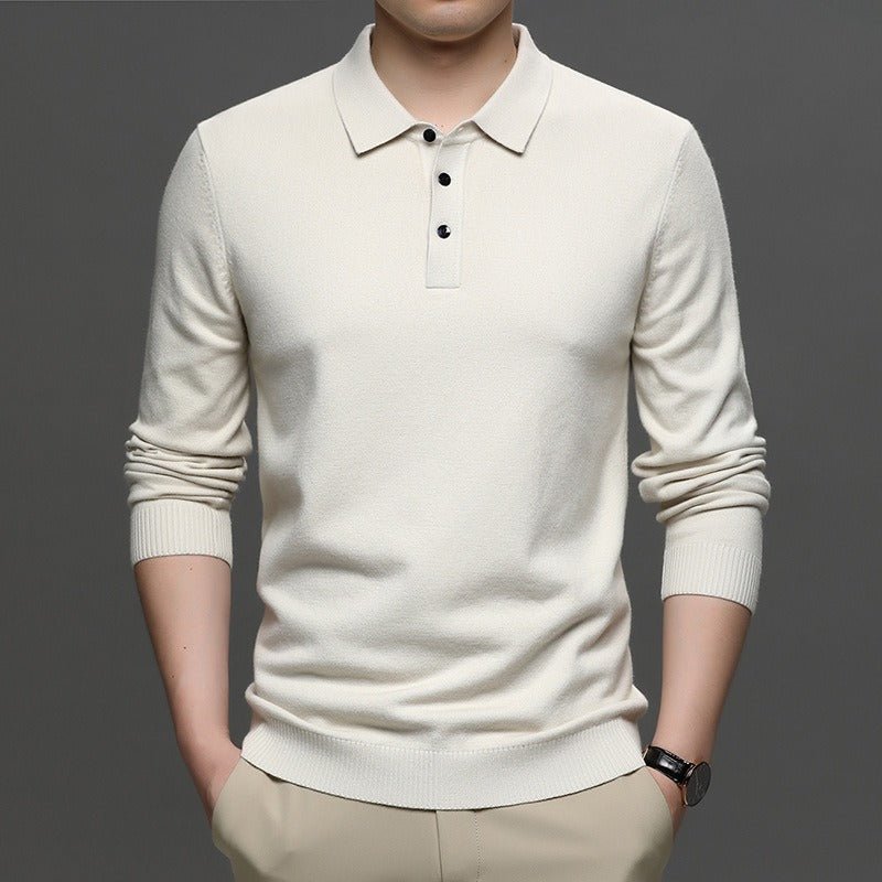 Men's Lapel Knit Pullover Sweater - Lifestyle Haven