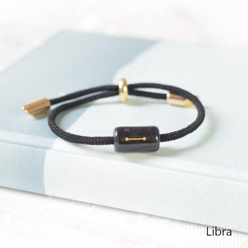 12 Zodiac Bracelet Charm Jewelry Adjustable Braided Rope Couple Bracelets Handmade Navy String Bracelet With Metal Knot Men Women Braided Bracelets Gifts