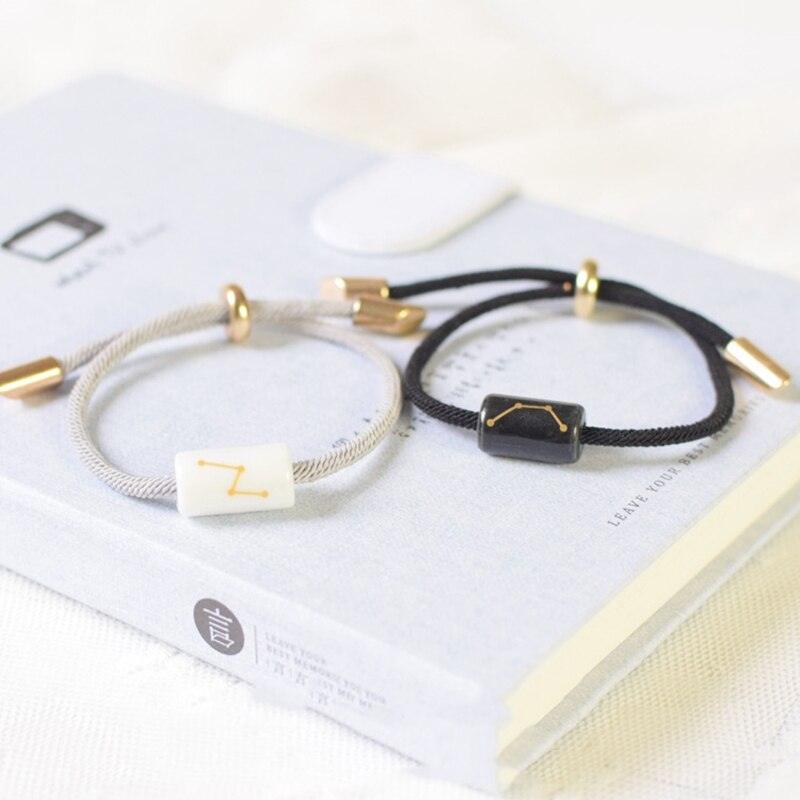 12 Zodiac Bracelet Charm Jewelry Adjustable Braided Rope Couple Bracelets Handmade Navy String Bracelet With Metal Knot Men Women Braided Bracelets Gifts