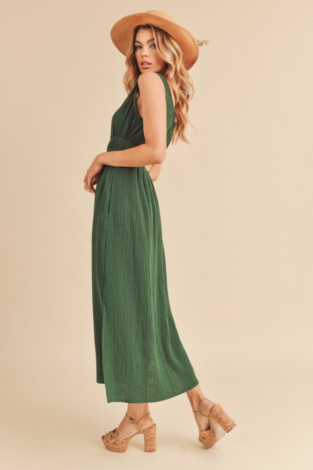 Side Slit Round Neck Sleeveless Midi Dress For Women Versatile, Chic & Comfortable for Any Occasion by Stevvex
