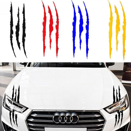 1/2PCS Auto Car Stickers Reflective Monster Claw Marks Scratch Stripe Marks Auto Headlight Decal Dinosaur Raptor Scratches Decor Claw Marks Decal Reflective Sticker Monster Claw Marks Headlight Car Sticker Stripes Scratch Decal Vinyl Sticker by Stevvex