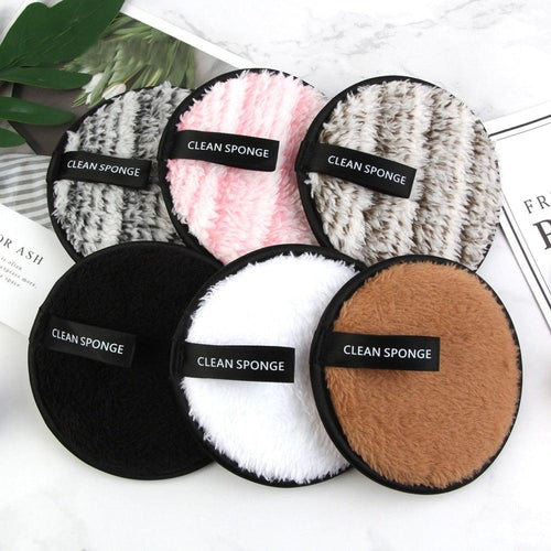 1/3PCS New Makeup Removal Sponge Flutter Wash Cotton Flapping Reusable Wet Sponge Face Puff Soft Natural Cleaner Premium Microfiber Cloth by Stevvex