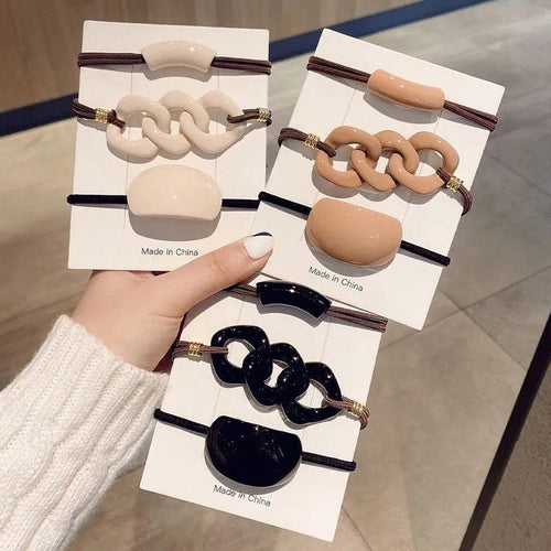1/3Pcs/Set Women Scrunchie Hair Ties Ponytail Holder Headband Rubber Bands Fashion Elastic Hair Bands Hair Rope Gorgeous Hair Accessories For Women by Stevvex