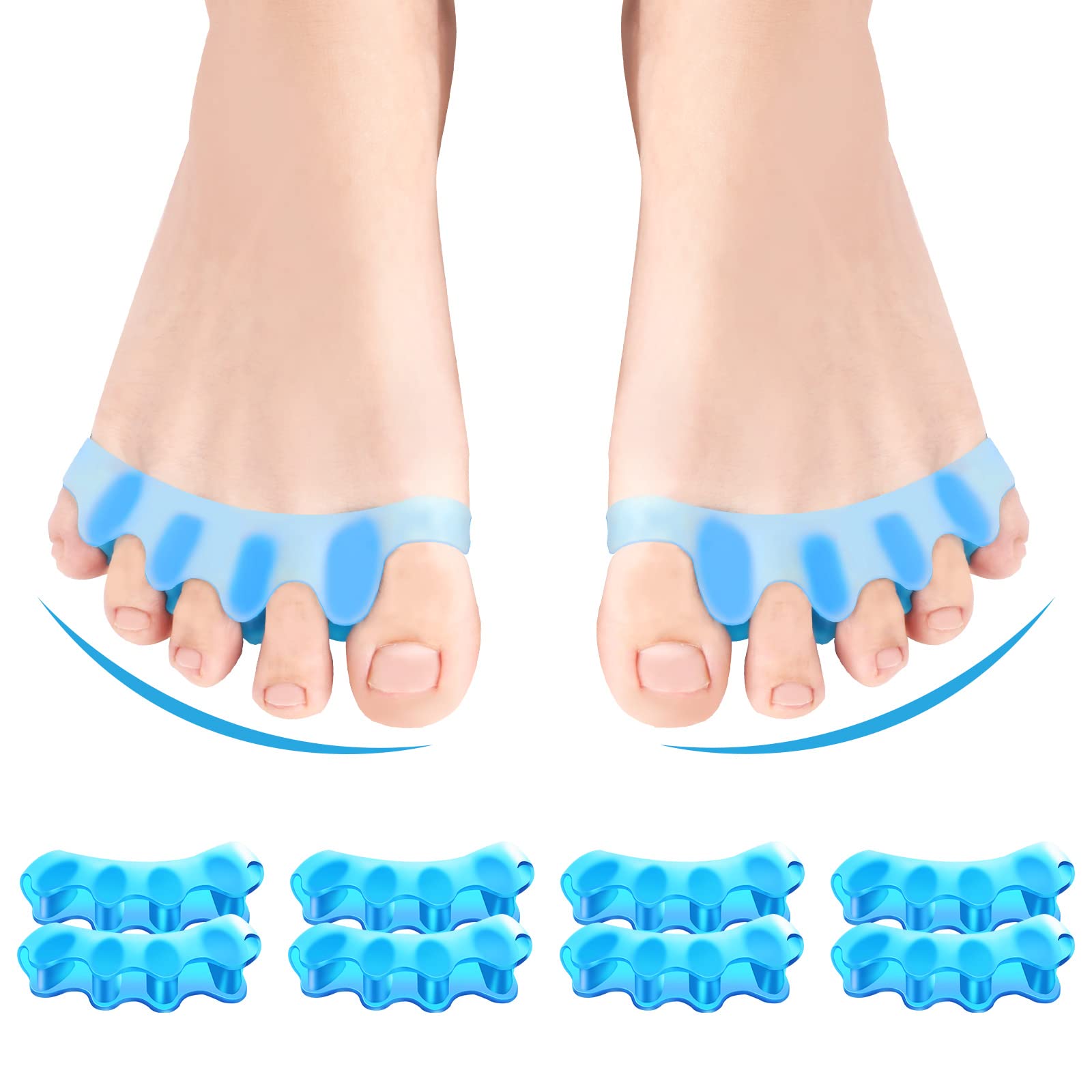8 PCS Professional Toe Separators. Juzure Silicone Toe Spacers to Correct Bunions and Restore Toes to Their Original Shape for Women Men. Toe Correctors/Toe Straightener/Toe Stretcher/Toe Spacers - Lifestyle Haven