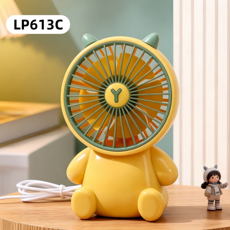 Creative Cartoon Bear Desktop Mini Fans Big Wind Desktop Portable USB Charging Handheld Fan Portable Air Conditioning Handheld Cooling Fan Charging Usb Fan Portable Handheld Fan