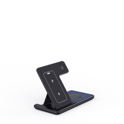3 In 1 LED Fast Wireless Charger Stand Foldable Charging Station - Lifestyle Haven