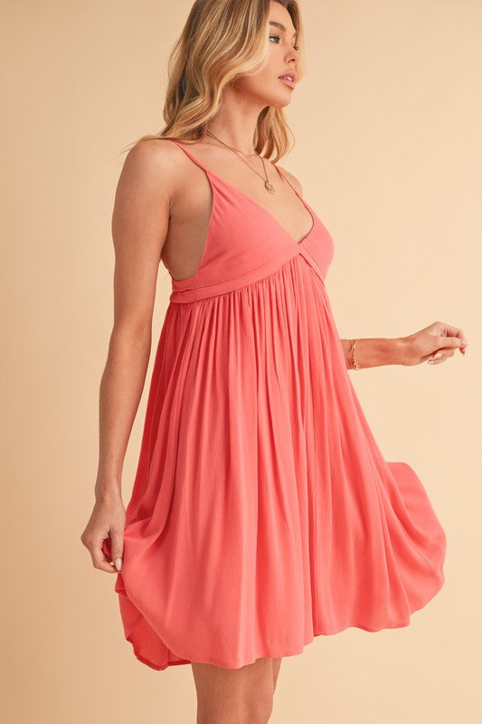 New Summer Ruched Plunge Comfortable Mini Cami Dress For Women – Flattering Fit with Plunging Neckline and Sculpted Design by Stevvex