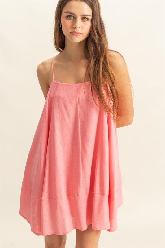 A-Line Flowy Mini Cami Dress with Pockets –Casual & Chic Spaghetti Strap Dress with Functional Pockets for a Relaxed Summer Look by Stevvex