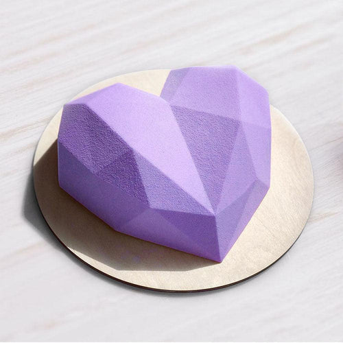 1/8 Cavity 3D Diamond Love Heart Shape Mold Silicone Chocolate Cookie Muffin Baking Tool Sponge Mousse Dessert Cake Decorating Diamond Heart Love Shape Silicone Mousse Cake Dessert Chocolate Molds Tray White Red by Stevvex