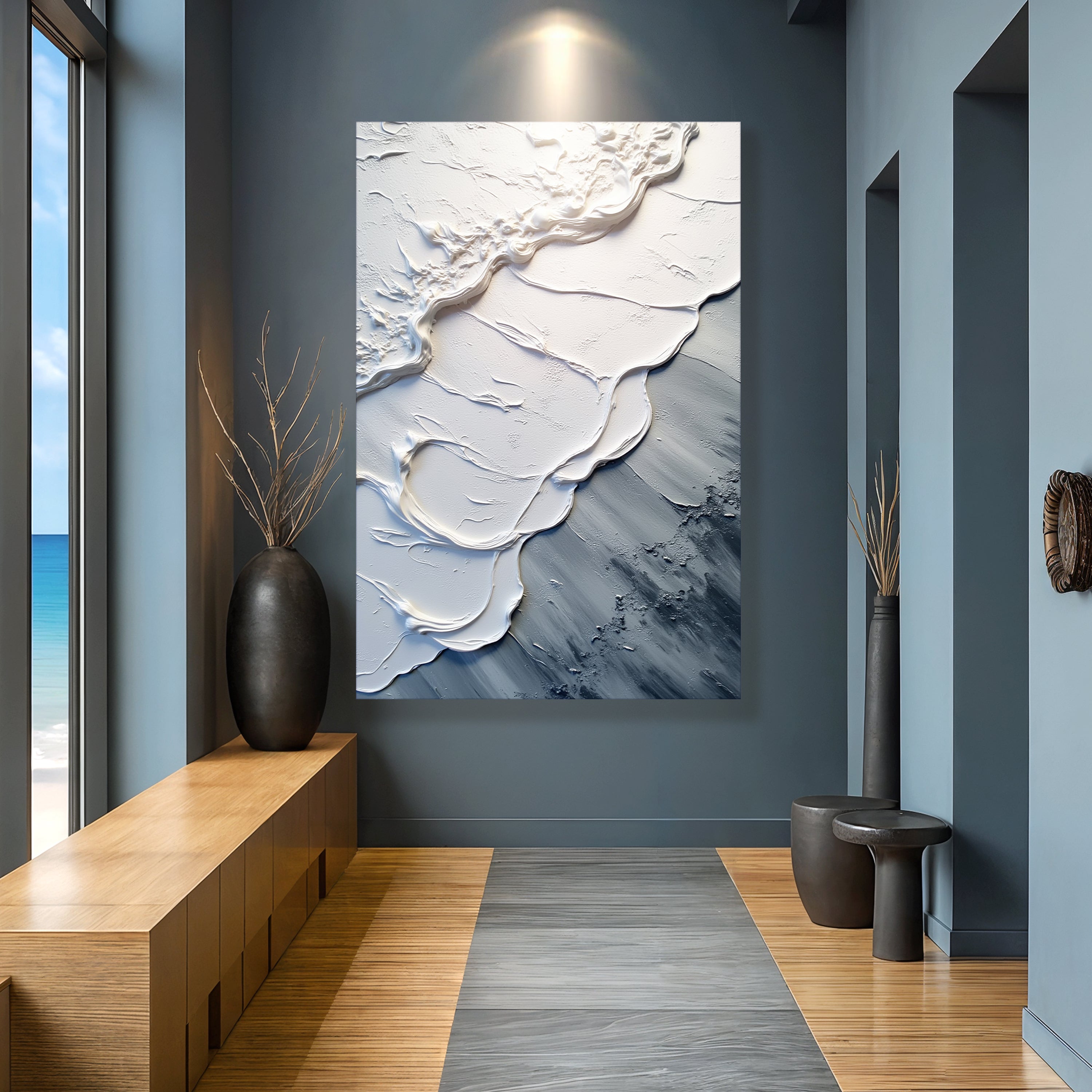 Abstract Minimalist Wave Wall Art II
