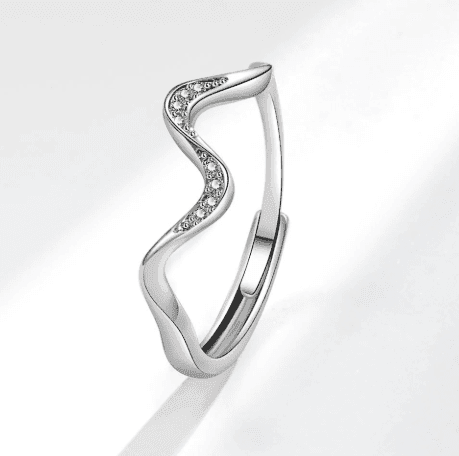 Water Wave Silver Ring in Fashion Design - Lifestyle Haven