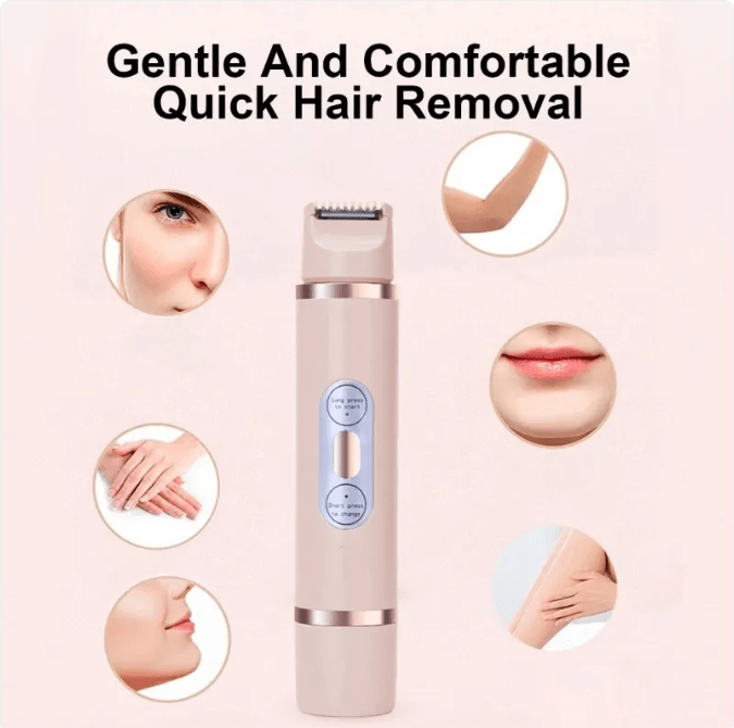 Dual-Head Electric Shaver Painless Women's Epilator Bikini Hair Removal Device Automatic Hair Trimmer Underarm Facial Lips Leg - Lifestyle Haven