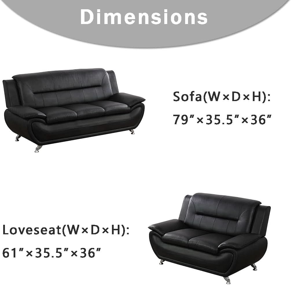Leather Couches for Living Room Sofa and Loveseat Set