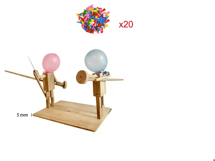 Handmade Balloon Heads Wooden Fighter Puppets - Lifestyle Haven