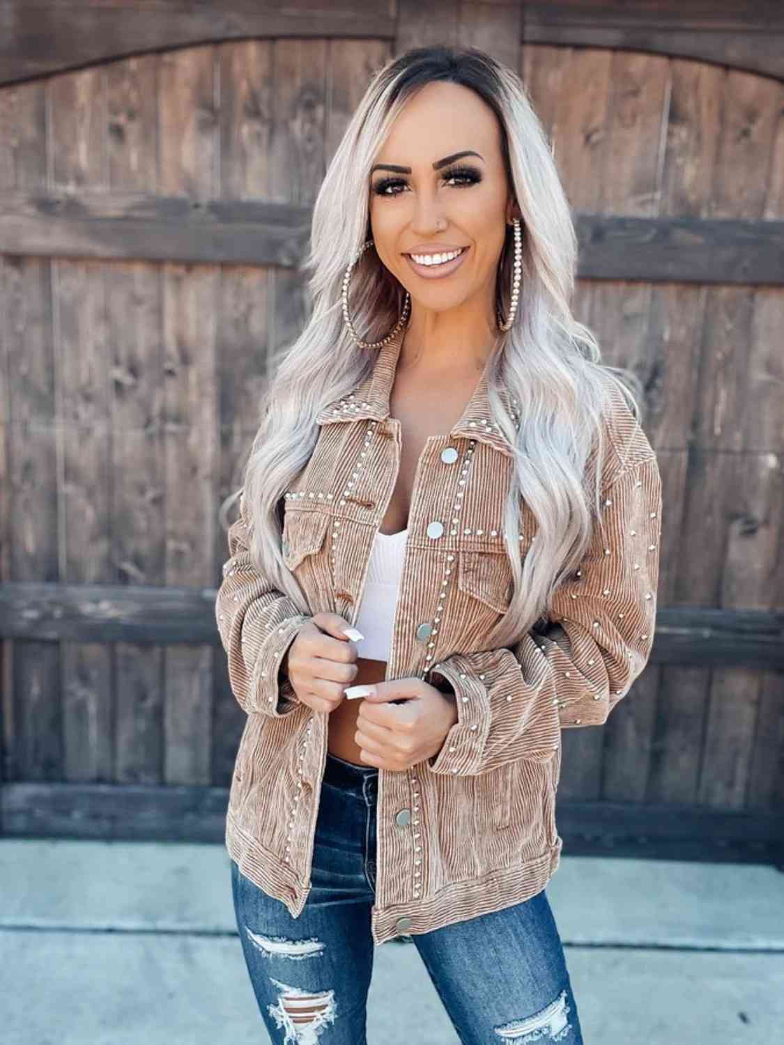 Women’s Collared Neck Button-Down Jacket For Casual and Everyday Use Elegant Simple Jacket by Stevvex
