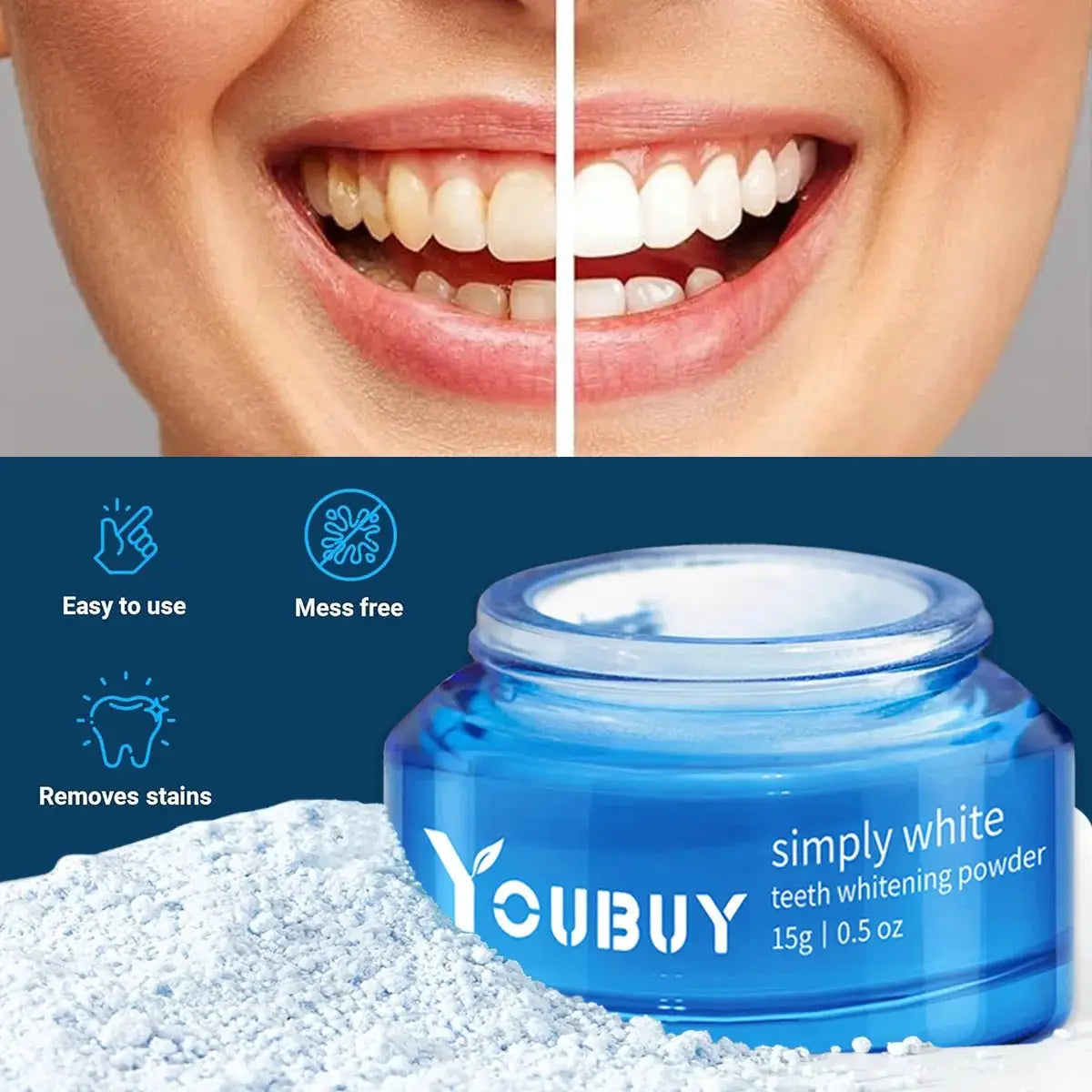 YOUBUY Teeth Whitening Brightening Powder - Lifestyle Haven