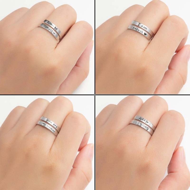 Retro Stainless Steel English Double Ring - Lifestyle Haven