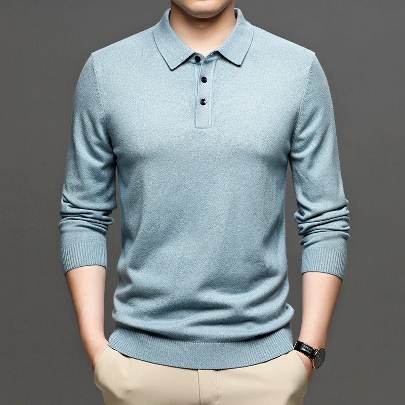 Men's Lapel Knit Pullover Sweater - Lifestyle Haven