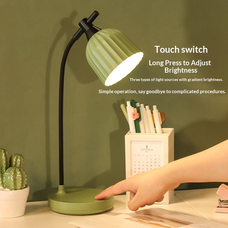 Creative Fashionable And Simple Touch-Activated Charging LED Dimmable Desk Lamp USB Rechargeable LED Folding Desk Lamp Eye Protection Touch Dimmable Reading Table Lamp Led Light 3 Color Modes Decorative Table Lamp Cute Study Lamps for Bedroom Décor