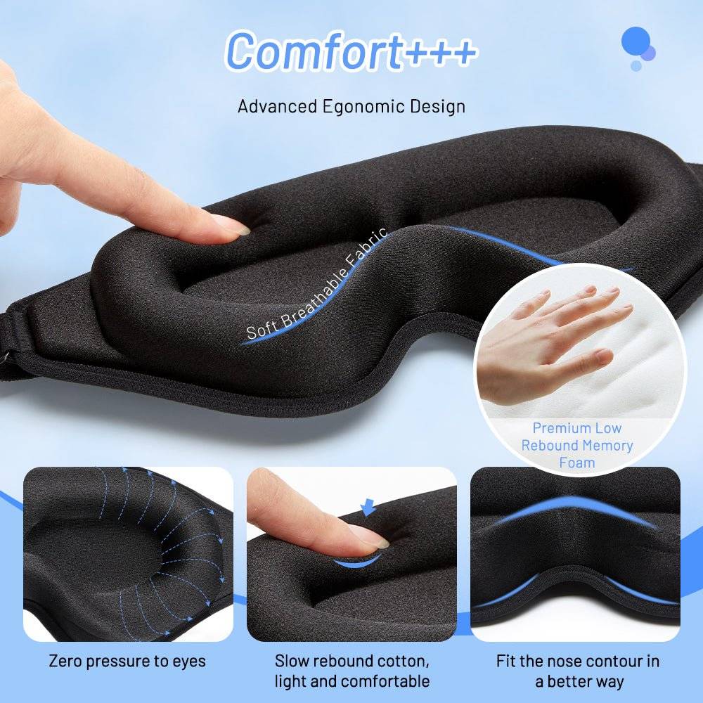 3D Natural Memory Foam Sleep Mask for Comfort - Lifestyle Haven